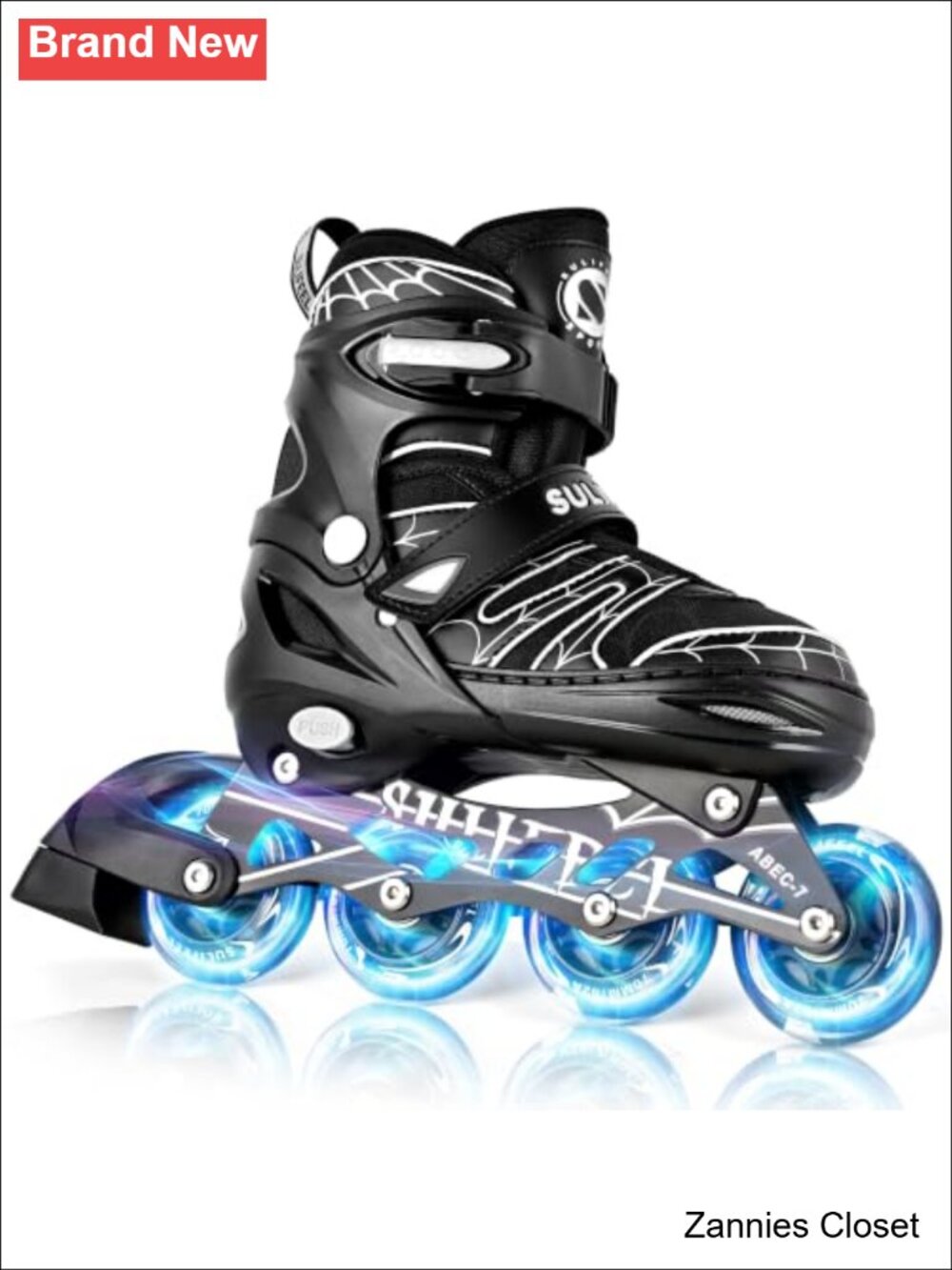 ✨ Adjustable Kids Inline Skates for Girls Boys Light-Up Wheels ABEC-7
